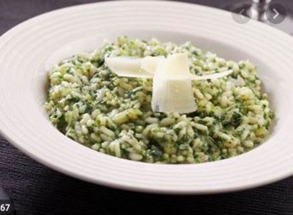 Watercress and pea risotto