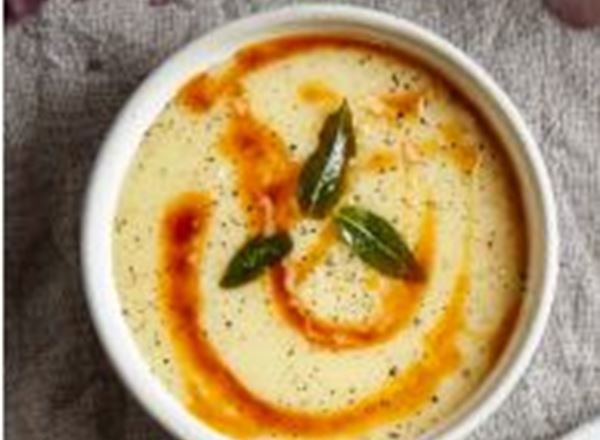 Roast Shallot and Parsnip Soup with Browned Sage Butter